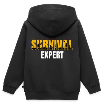 Survival Expert - Kids Premium Organic Zip-up Hoodie - black - Back - AI Model Kid Male (0cm)