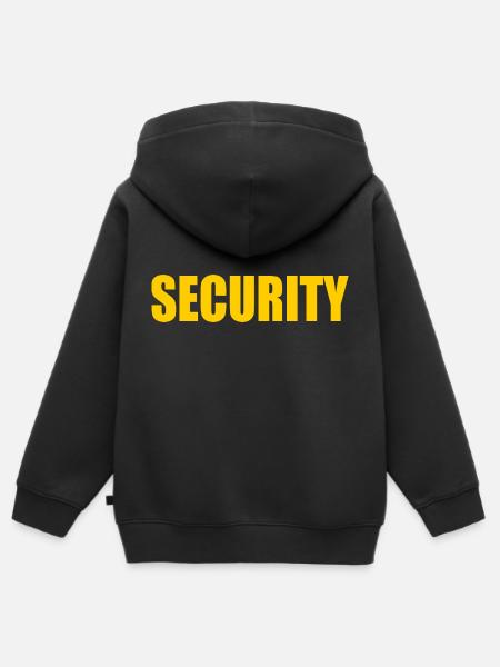 Security - Felpa Premium con cappuccio con zip bambino bio - nero