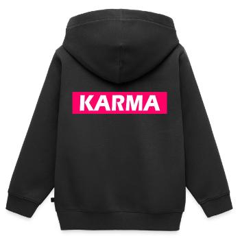 Karma - Sweat Premium à capuche zippé enfant bio - noir - Dos - AI Model Kid Male (0cm)