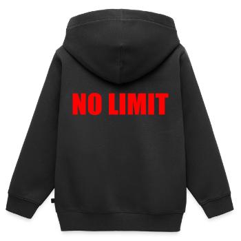 No limit - Kinder Premium Organic Zip Hoodie - Schwarz - Hinten - AI Model Kid Male (0cm)