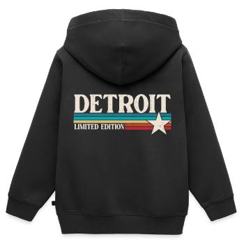 Detroit - Kinder Premium Organic Zip Hoodie - Schwarz - Hinten - AI Model Kid Male (0cm)