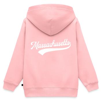 Massachusetts - Kinder Premium Organic Zip Hoodie - Rosa - Hinten - AI Model Kid Female (0cm)