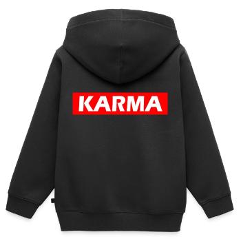 Karma - Sweat Premium à capuche zippé enfant bio - noir - Dos - AI Model Kid Male (0cm)