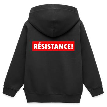 Résistance - Kids Premium Organic Zip-up Hoodie - black - Back - AI Model Kid Male (0cm)