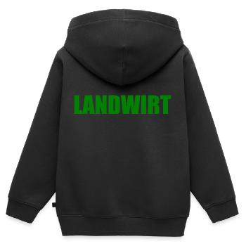 Landwirt - Kinder Premium Organic Zip Hoodie - Schwarz - Hinten - AI Model Kid Male (0cm)