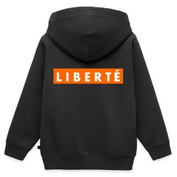 Liberté - Sweat Premium à capuche zippé enfant bio - noir - Dos - AI Model Kid Male (0cm)