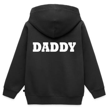 Daddy - Sweat Premium à capuche zippé enfant bio - noir - Dos - AI Model Kid Male (0cm)