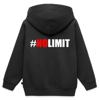 No limit - Kinder Premium Organic Zip Hoodie - Schwarz - Hinten - AI Model Kid Male (0cm)