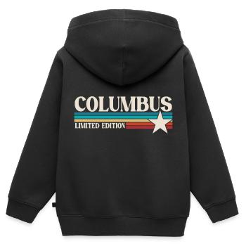 Columbus Ohio - Sweat Premium à capuche zippé enfant bio - noir - Dos - AI Model Kid Male (0cm)