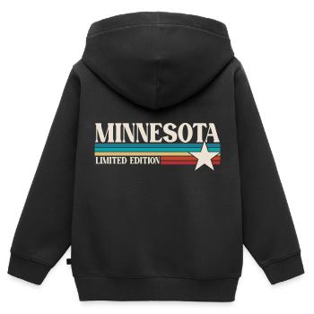 Minnesota - Sweat Premium à capuche zippé enfant bio - noir - Dos - AI Model Kid Male (0cm)