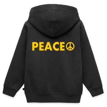 Peace - Sweat Premium à capuche zippé enfant bio - noir - Dos - AI Model Kid Male (0cm)