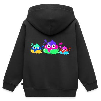 Merde colorée, merde, couleur, famille - Sweat Premium à capuche zippé enfant bio - noir - Dos - AI Model Kid Male (0cm)