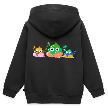 Merde colorée, merde, couleur, famille - Sweat Premium à capuche zippé enfant bio - noir - Dos - AI Model Kid Male (0cm)