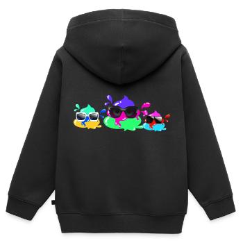 Merde colorée, merde, famille, lunettes de soleil - Sweat Premium à capuche zippé enfant bio - noir - Dos - AI Model Kid Male (0cm)