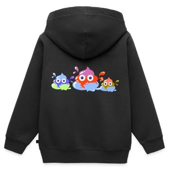 Merde colorée, merde, famille, pastel - Sweat Premium à capuche zippé enfant bio - noir - Dos - AI Model Kid Male (0cm)