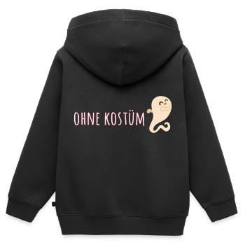 Ohne kostüm,kostüm, Geist, Gespenst, karneval - Kinder Premium Organic Zip Hoodie - Schwarz - Hinten - AI Model Kid Male (0cm)