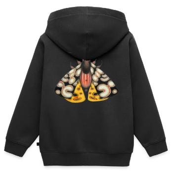 Moth schwarz und gelb - Kinder Premium Organic Zip Hoodie - Schwarz - Hinten - AI Model Kid Male (0cm)