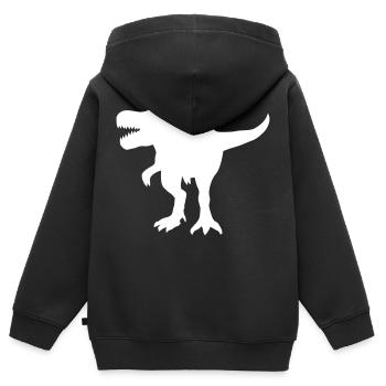 Dinosaur gift - Kids Premium Organic Zip-up Hoodie - black - Back - AI Model Kid Male (0cm)