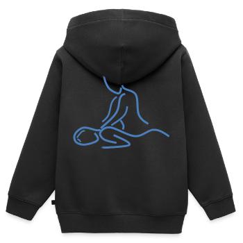 first aid massage first aid therapy therapy1 - Kids Premium Organic Zip-up Hoodie - black - Back - AI Model Kid Male (0cm)