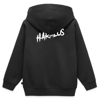 Harmlos Wikinger Biker Metal Bodybuilder - Kinder Premium Organic Zip Hoodie - Schwarz - Hinten - AI Model Kid Male (0cm)