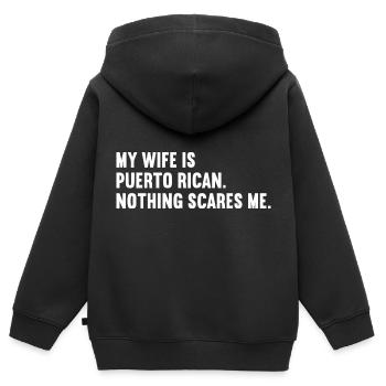 Puerto Rico - Kinder Premium Organic Zip Hoodie - Schwarz - Hinten - AI Model Kid Male (0cm)