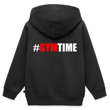 Gym - Kids Premium Organic Zip-up Hoodie - black - Back - AI Model Kid Male (0cm)