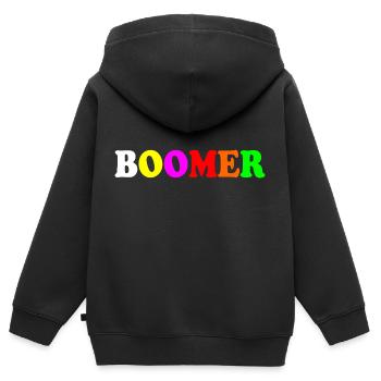 Boomer - Kinder Premium Organic Zip Hoodie - Schwarz - Hinten - AI Model Kid Male (0cm)