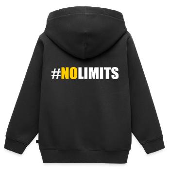 No limits - Kinder Premium Organic Zip Hoodie - Schwarz - Hinten - AI Model Kid Male (0cm)