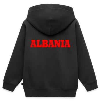 Albanien - Kinder Premium Organic Zip Hoodie - Schwarz - Hinten - AI Model Kid Male (0cm)
