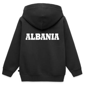 Albanien - Kinder Premium Organic Zip Hoodie - Schwarz - Hinten - AI Model Kid Male (0cm)
