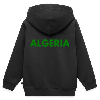 Algerien - Kinder Premium Organic Zip Hoodie - Schwarz - Hinten - AI Model Kid Male (0cm)