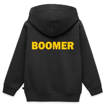 Boomer - Kinder Premium Organic Zip Hoodie - Schwarz - Hinten - AI Model Kid Male (0cm)