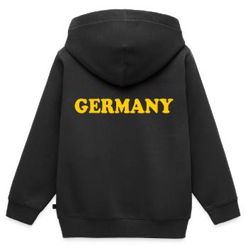 Germany - Sweat Premium à capuche zippé enfant bio - noir - Dos - AI Model Kid Male (0cm)