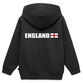angleterre - Sweat Premium à capuche zippé enfant bio - noir - Dos - AI Model Kid Male (0cm)
