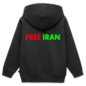 Free iran - Sweat Premium à capuche zippé enfant bio - noir - Dos - AI Model Kid Male (0cm)