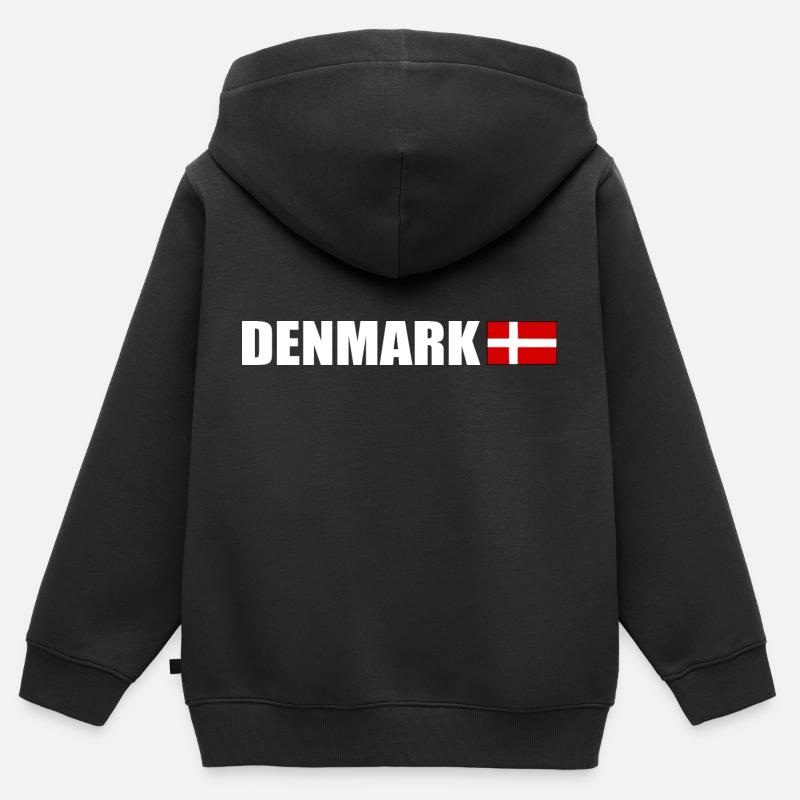 Danemark - Sweat Premium à capuche zippé enfant bio - noir