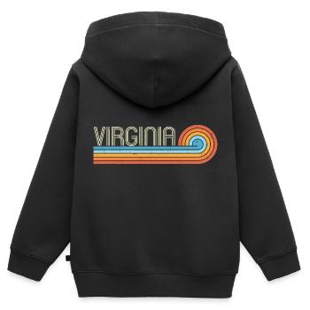 Virginia - Kinder Premium Organic Zip Hoodie - Schwarz - Hinten - AI Model Kid Male (0cm)