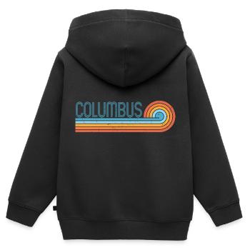 Columbus Ohio - Sweat Premium à capuche zippé enfant bio - noir - Dos - AI Model Kid Male (0cm)