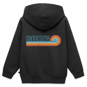 Minnesota - Sweat Premium à capuche zippé enfant bio - noir - Dos - AI Model Kid Male (0cm)