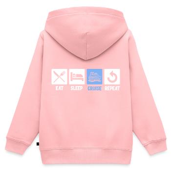 Croisière familiale - Sweat Premium à capuche zippé enfant bio - rose - Dos - AI Model Kid Female (0cm)