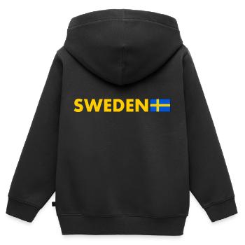 Suède - Sweat Premium à capuche zippé enfant bio - noir - Dos - AI Model Kid Male (0cm)