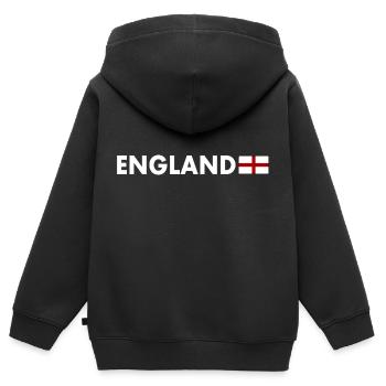 angleterre - Sweat Premium à capuche zippé enfant bio - noir - Dos - AI Model Kid Male (0cm)