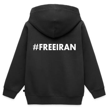 Free iran - Sweat Premium à capuche zippé enfant bio - noir - Dos - AI Model Kid Male (0cm)