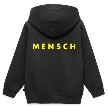 Mensch - Kinder Premium Organic Zip Hoodie - Schwarz - Hinten - AI Model Kid Male (0cm)