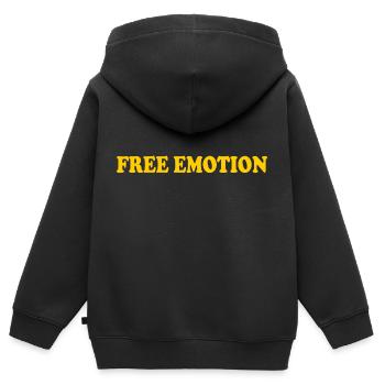 Free emotion - Sweat Premium à capuche zippé enfant bio - noir - Dos - AI Model Kid Male (0cm)