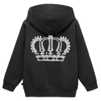krone crown koenig king castle schloss tower burg2 - Kinder Premium Organic Zip Hoodie - Schwarz - Hinten - AI Model Kid Male (0cm)