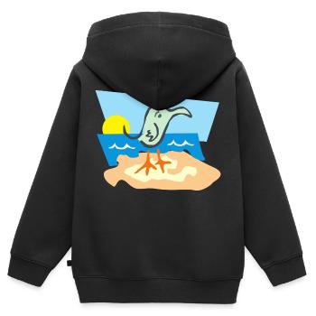 beach strand summer sommer vacation urlaub45 - Kinder Premium Organic Zip Hoodie - Schwarz - Hinten - AI Model Kid Male (0cm)