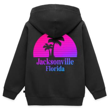 Jacksonville Florida - Kinder Premium Organic Zip Hoodie - Schwarz - Hinten - AI Model Kid Male (0cm)