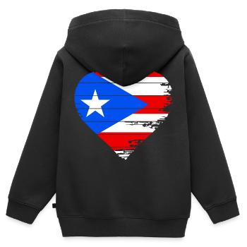Puerto Rico - Kinder Premium Organic Zip Hoodie - Schwarz - Hinten - AI Model Kid Male (0cm)