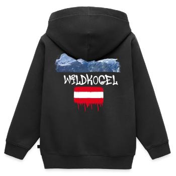 Wildkogel,berg,berge,österreich,skigebiet,ski - Kinder Premium Organic Zip Hoodie - Schwarz - Hinten - AI Model Kid Male (0cm)
